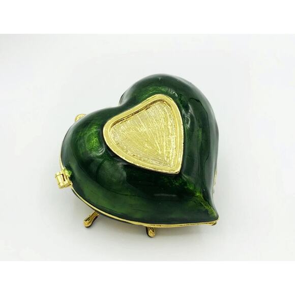 Cherished Treasures Enamel Butterfly With Crystals Floral Hinged trinket Box - Picture 3 of 6